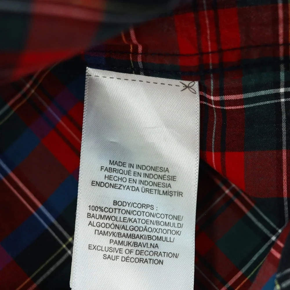 Ralph Lauren Tartan Plaid Button Down Shirt Kids Size 6 Red Blue Green LS Preppy